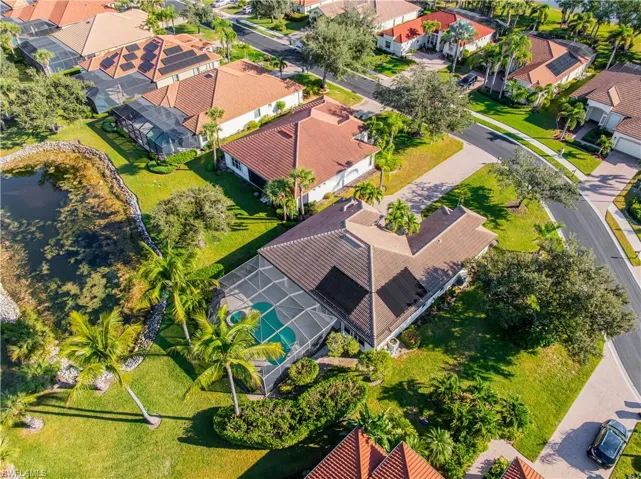 Aerial view of residential area