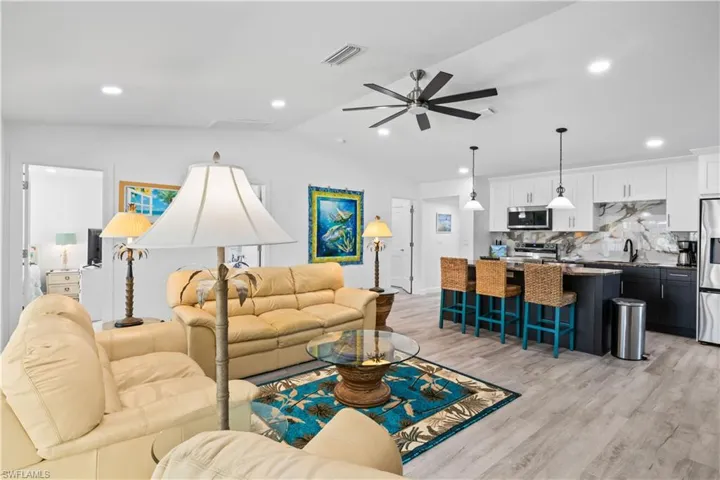 A flowing floorplan - kitchen and dining are open to the great room, master and second bedroom.