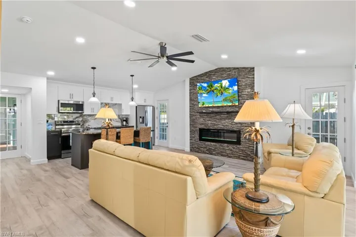 Clean, elegant and highly upgraded kitchen with new appliances, cabinets, an oversized kitchen island - no expense was spared in remodeling and upgrading this beautiful home!
