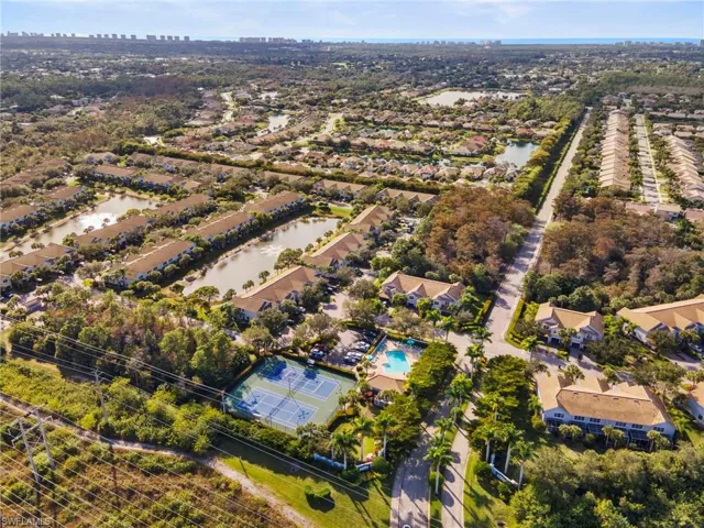 Drone / aerial view of a nearby body of water