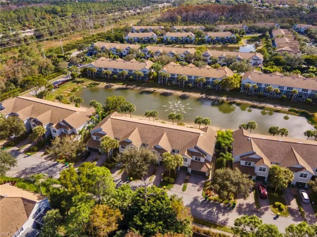 Bird's eye view of a nearby body of water