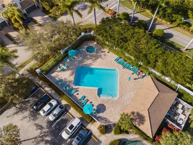 Bird's eye view of a pool