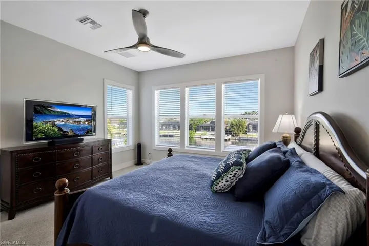 Primary Bedroom with wonderful canal views.