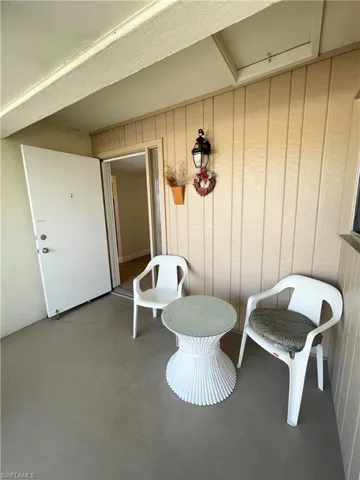 Front door with sitting area