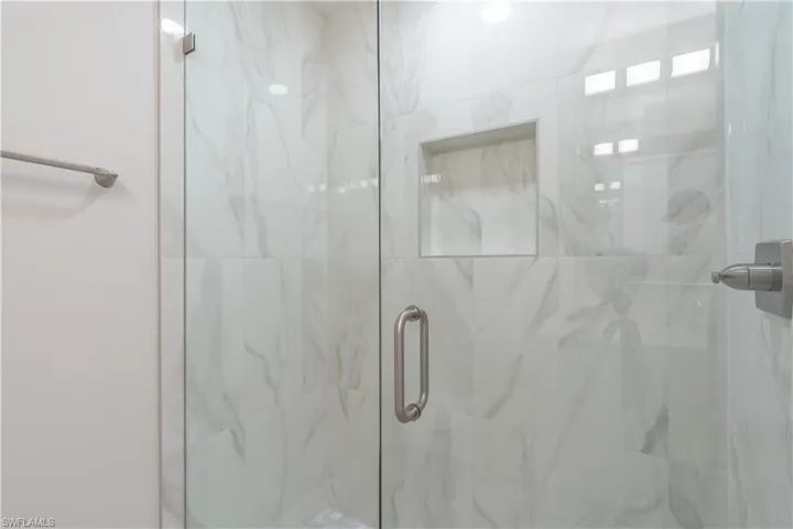 Bathroom with a custom tiled shower