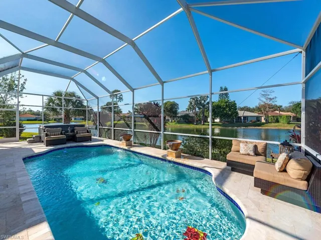 3760 Baldwin Ln, Naples FL 34116 - Pool with fountains and multi color lights