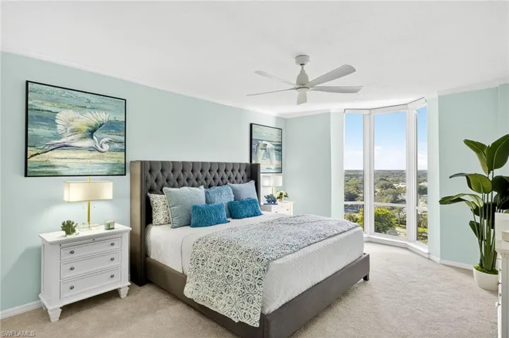 Primary bedroom with view