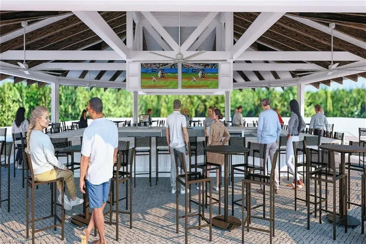 rendering of future tiki bar with estimated completion in March 2026
