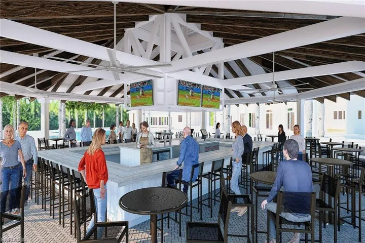 rendering of future tiki bar with estimated completion in March 2026