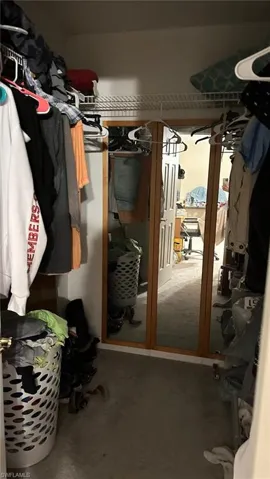 View of walk in closet