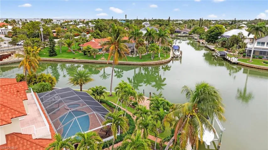 Drone / aerial view of a large body of water