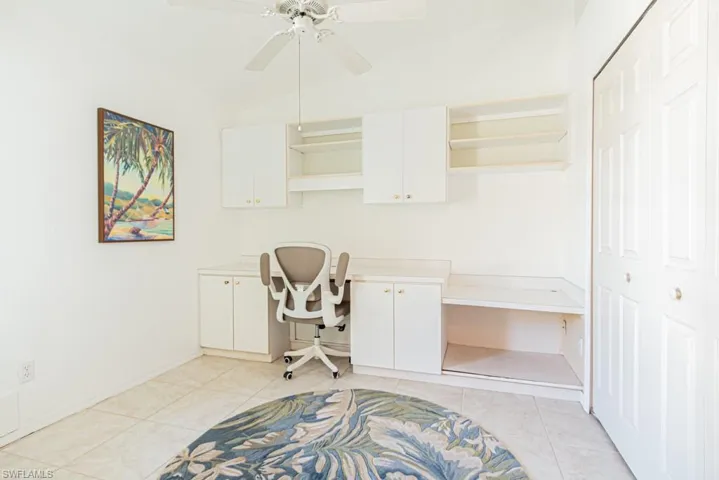 Currently used as office featuring ceiling fan and built in desk