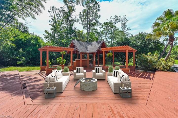 Backyard Deck virtually staged