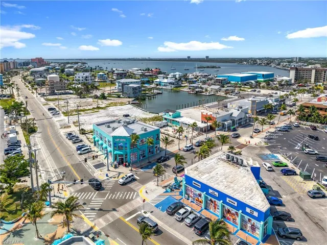 View of urban area featuring a nearby body of water