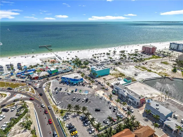 Aerial overview of property's location with unending shoreline