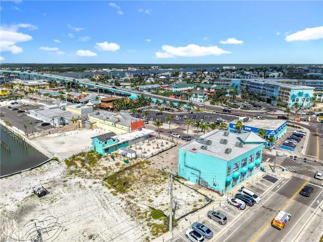 Aerial view of a commercial area