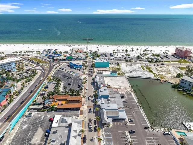 Aerial view of expansive beach
