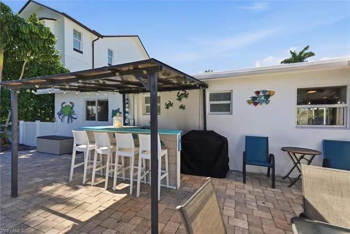 View of patio with grilling area