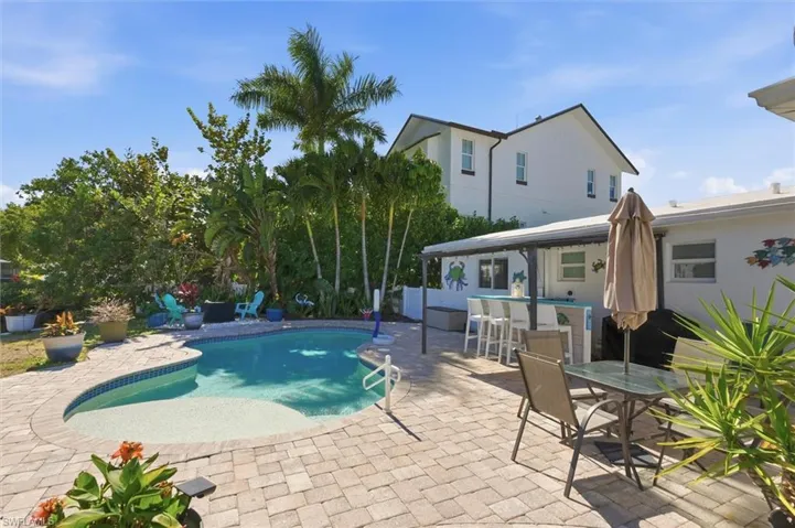 View of pool featuring patio surround