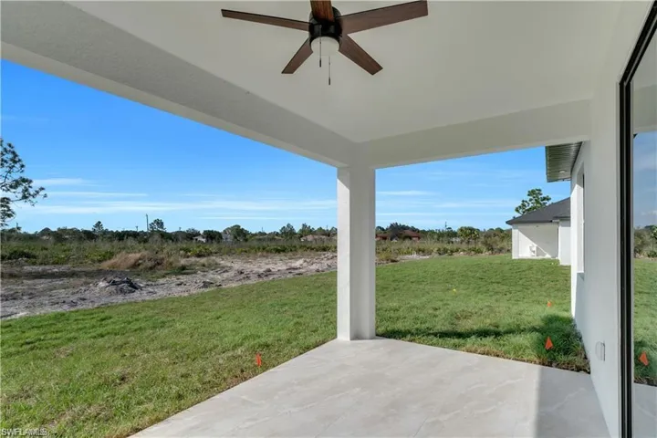 View of patio / terrace featuring a ceiling fan