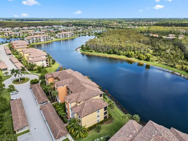 Drone / aerial view with a water view of Trevi Ct