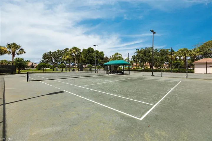 View of tennis court
