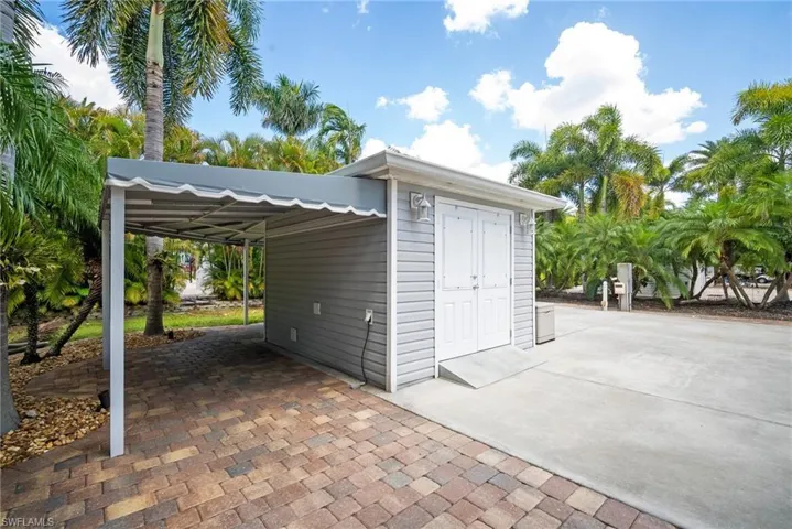 Garage with a carport