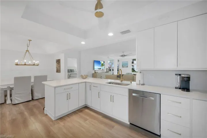 Open kitchen and dining area