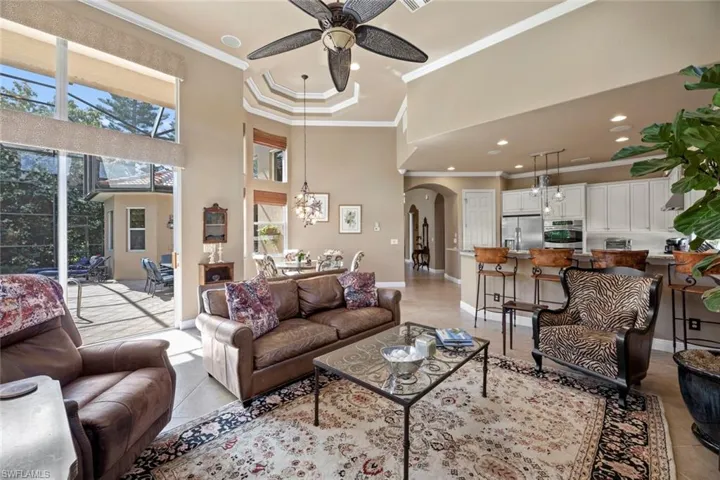 Family room looking back to kitchen & breakfast area