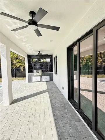 View of patio / terrace with ceiling fan