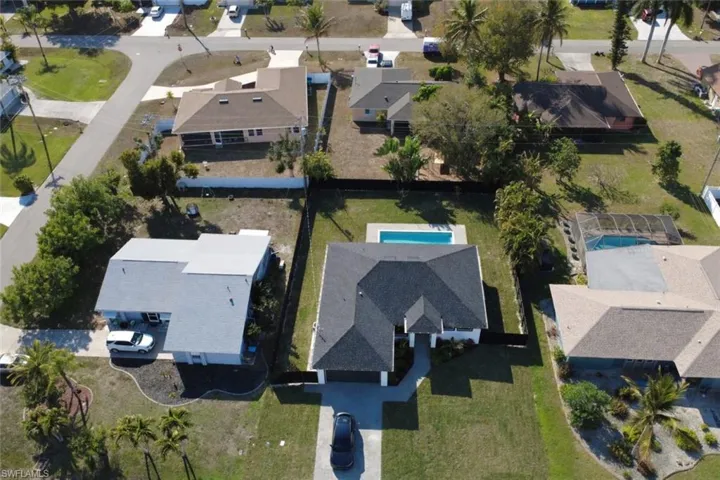 Aerial view of residential area