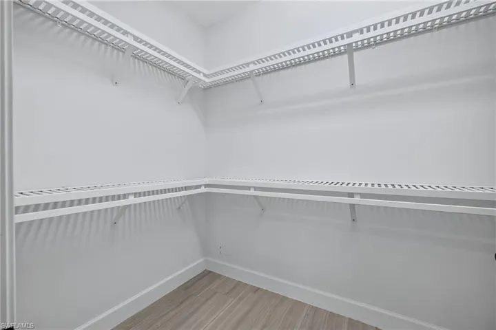 Walk in closet in master suite