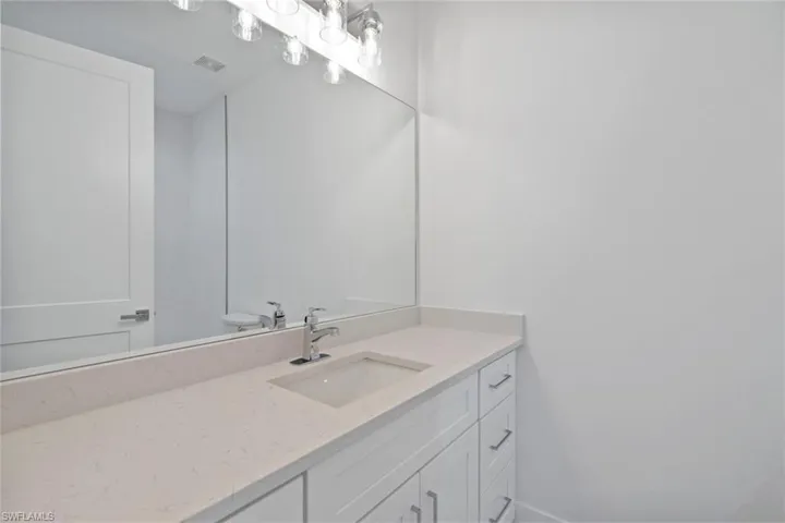 Bathroom with visible vents and vanity
