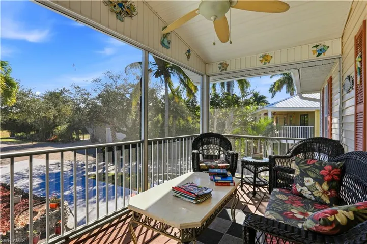 Front deck screened in for morning coffee