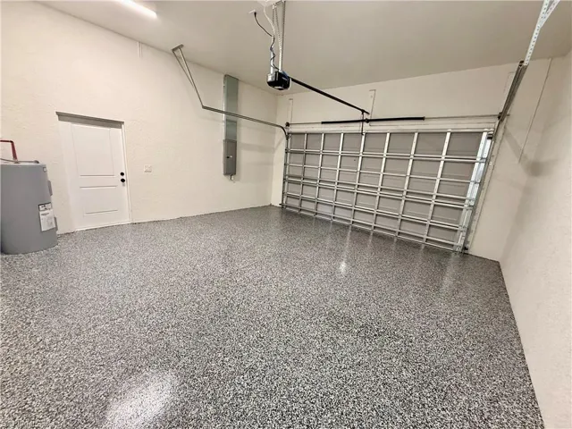 Seal coated floor in garage.