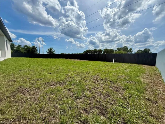 Fenced backyard