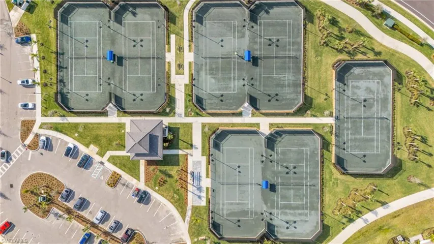 Bird's eye View Tennis Court