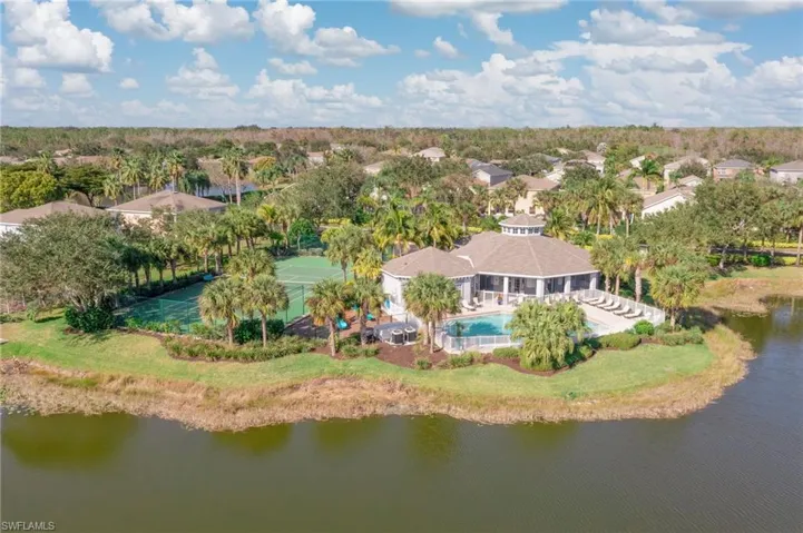 Aerial view of community clubhouse.