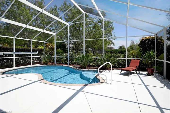 Expansive lanai offers privacy and a place to entertain!