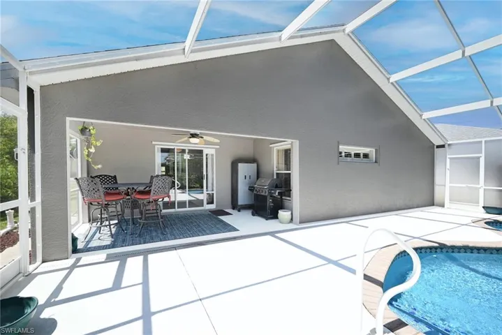 Large covered area for dining or lounging.
