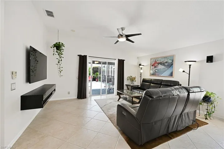 Living room looking out to the pool!