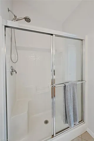 Primary shower- super clean with no grout to clean!