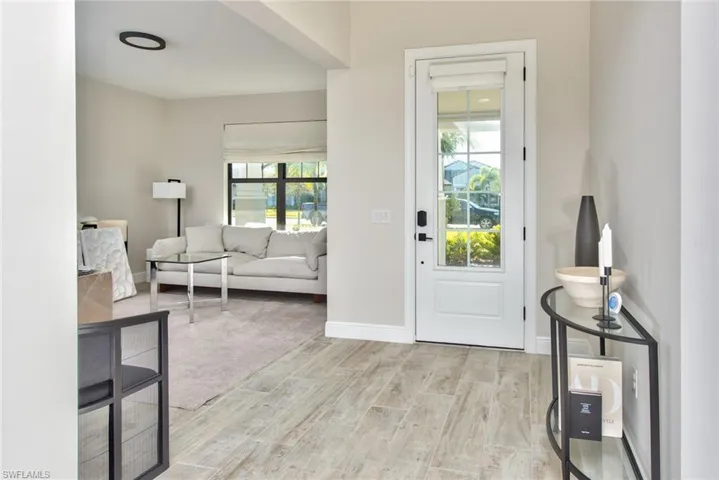 Entryway featuring plenty of natural light and wood tiled floors