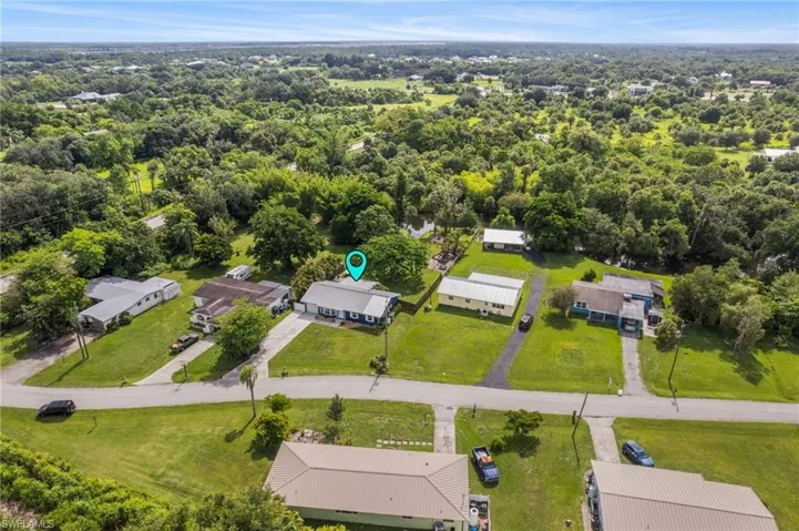 Aerial view of residential area