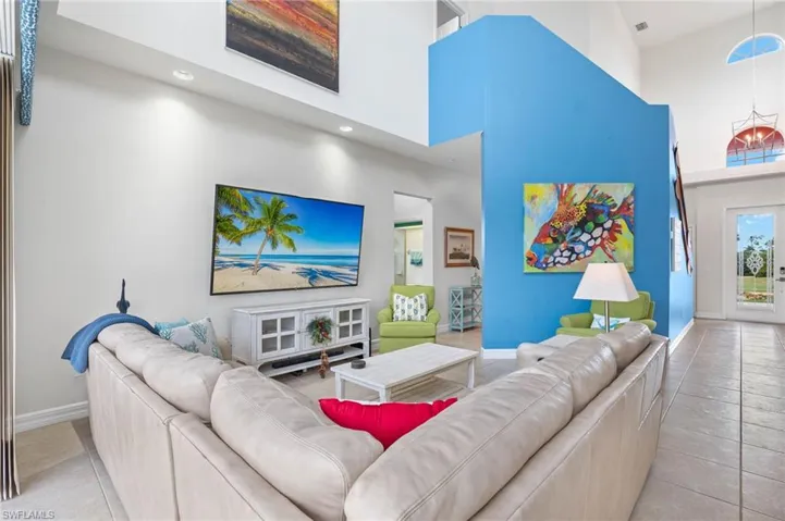 Living Room with 20' ceiling.