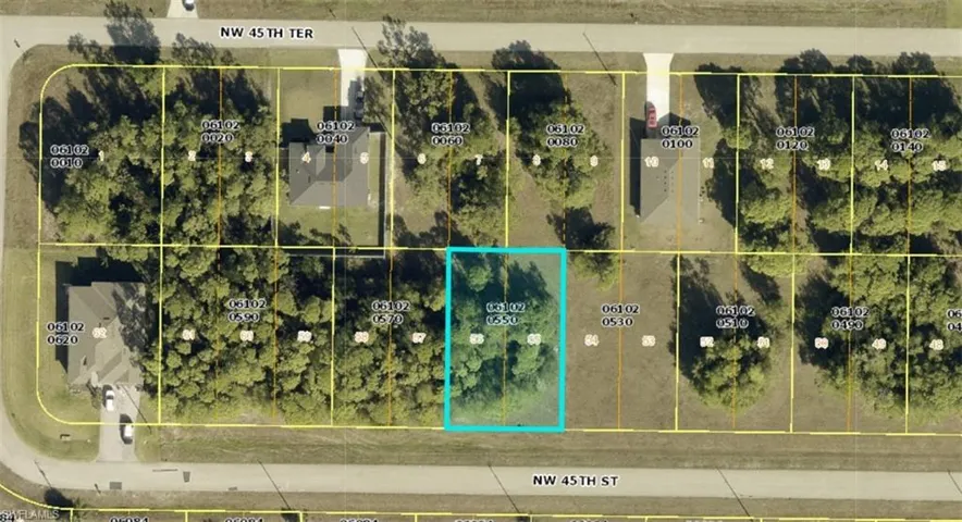 Plat Map. Illustrating lot divisions and street layout with the property highlighted