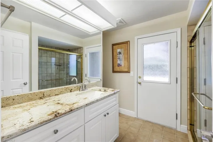 Guest Bathroom III- Also Doubles as a Pool Bath- 3 Full Bathrooms with this Home! Step In Large Shower, Toilet Area not Shown- Large Linen Closet Behind Not shown- Great for Pool Towels!