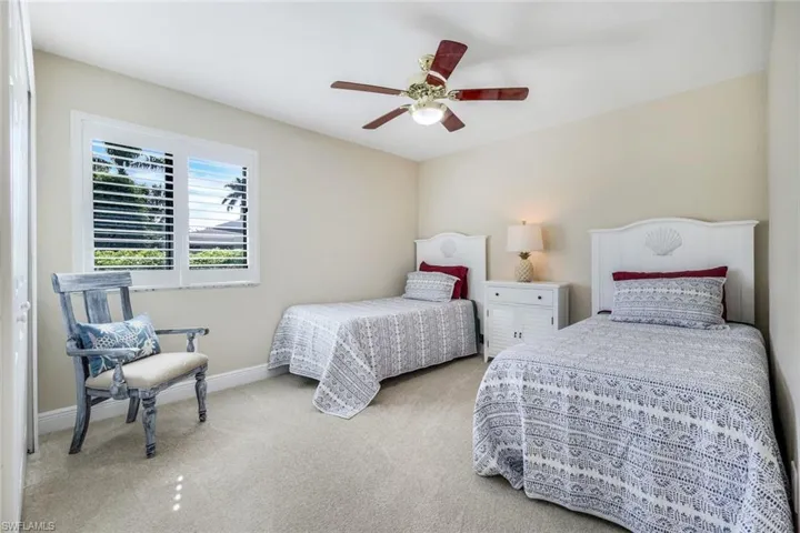 Guest Bedroom II with Two New Twin Sets of Complete Beds/Bedding, Lovely Closet, New Carpet, 4" Plantation Blinds- ALL Guest Rooms are Large