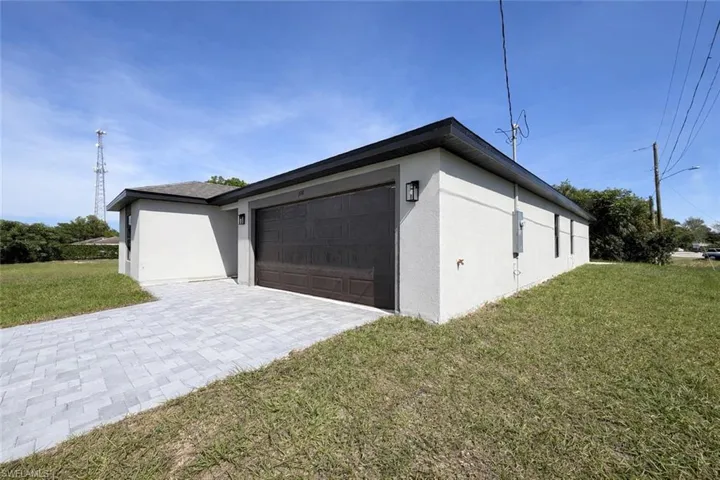 Garage with driveway