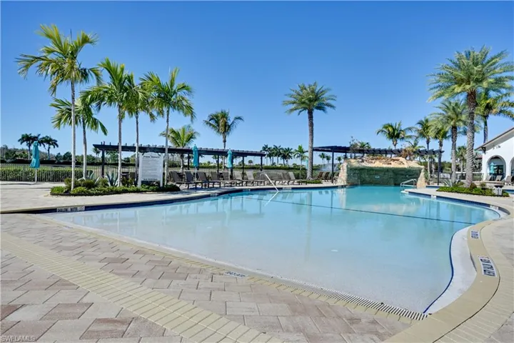 Community pool featuring a patio area